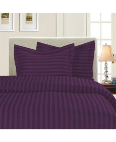 Elegant Comfort Luxurious Stripe Wrinkle Free Duvet Cover Sets Bedding In Purple