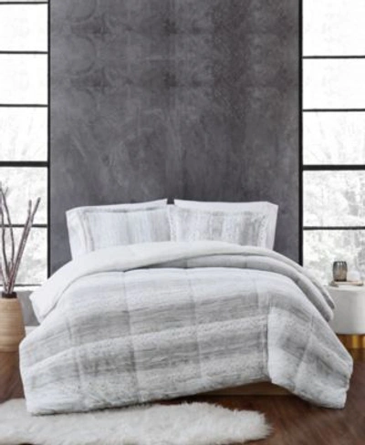 Christian Siriano New York Snow Leopard Comforter Set Collection Bedding In Gray