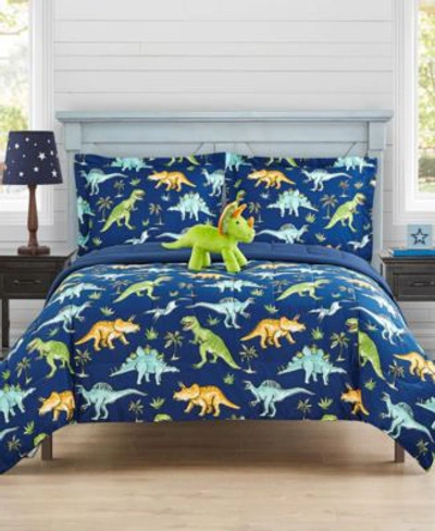 Mytex Watercolor Dinosaur Comforter Set Bedding In Navy