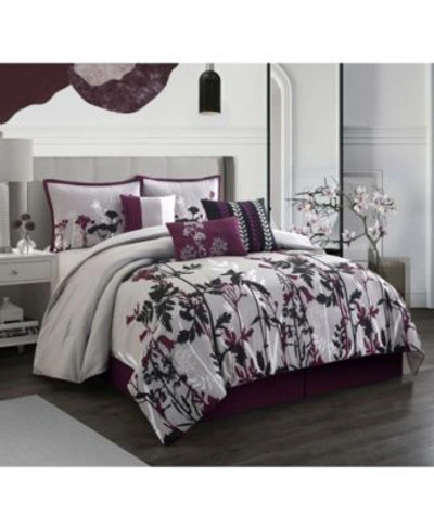 Nanshing Darlene 7 Piece Comforter Set Bedding In Purple