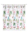 AVANTI FLAMINGO JINGLE HOLIDAY PRINTED SHOWER CURTAIN, 72" X 72"