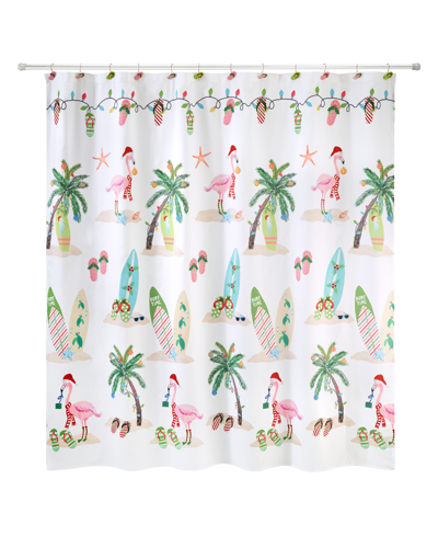 Avanti Flamingo Jingle Shower Curtain Bedding In Multicolor