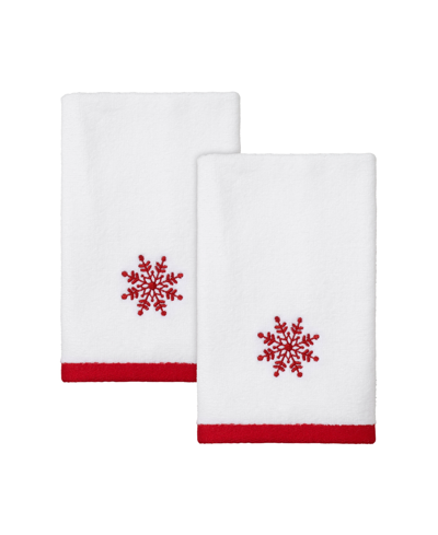 Avanti Sparkle 2 Pack Fingertip Towel Bedding In White