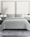 Vera Wang Diamond Velvet Quilt Sham Set Collection In Putty