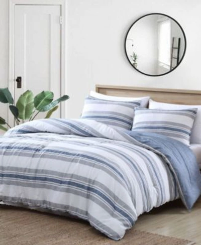 Nautica Bay Shore Reversible Comforter Set Bedding In Open Navy