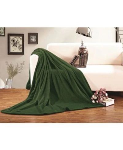 Elegant Comfort Luxury Plush Fleece Blanket Bedding In Navy