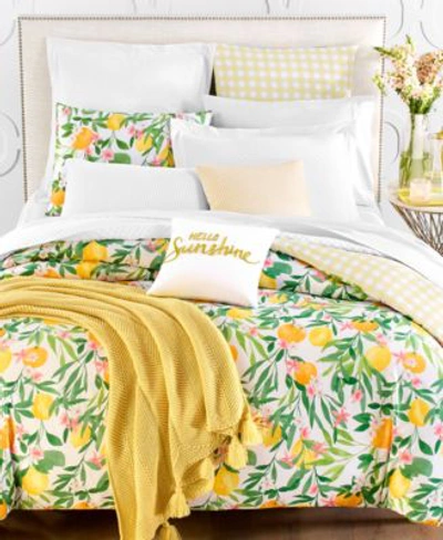 Charter Club Damask Designs Citrus Duvet Cover Sets Created For Macys Bedding In Gold