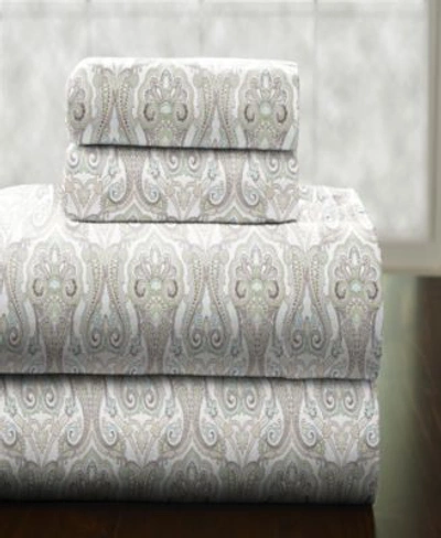 Pointehaven Heavy Weight Cotton Flannel Sheet Set Bedding In Paisley