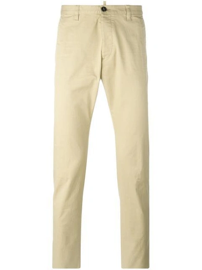 Dsquared2 Straight Leg Trousers In Neutrals
