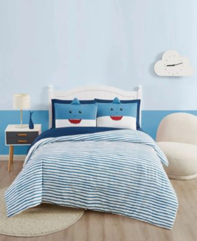 My World Happy Shark Bed In A Bag Collection Bedding In Blue/white