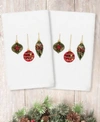 LINUM HOME CHRISTMAS ORNAMENTS EMBROIDERED 100 TURKISH COTTON HAND TOWELS