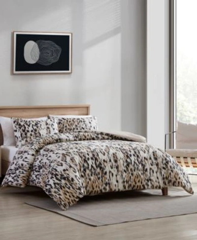 Kenneth Cole New York Abstract Leopard Duvet Cover Set Collection Bedding In Brown