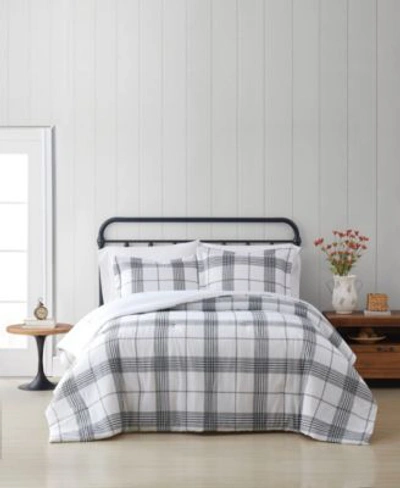 Cottage Classics Cottage Plaid Comforter Set Bedding In White