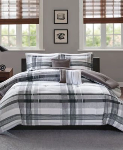 Intelligent Design Rudy 5 Pc. Plaid Comforter Sets Bedding In Black