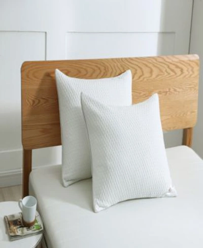St. James Home Cooling Knit Bed Pillow With Nano Feather Fill Removable Cover Collection In White