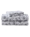 Laura Ashley Faye Toile Cotton Flannel Sheet Sets Bedding In Black