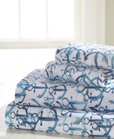Universal Home Fashions Anchors Sheet Set Bedding In Blue