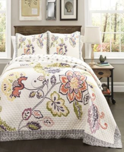 Lush Decor Aster 3 Pc. Set Quilt Sets In Navy