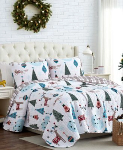 Southshore Fine Linens Winter Wonderland Oversized Reversible 3 Piece Quilt Set, Twin Or Twin Xlong In Multi