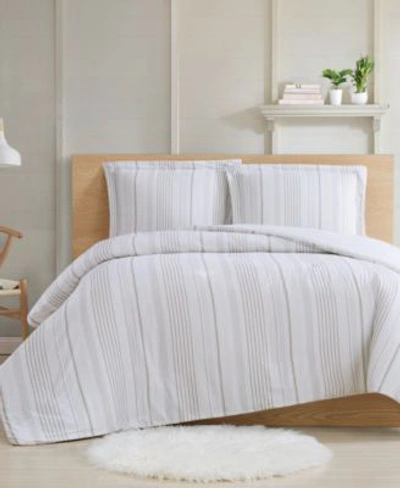 Cottage Classics Farmhouse Stripe Comforter Sets Bedding In Beige