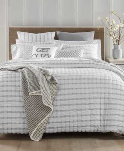 Charter Club Damask Designs Seersucker 3 Pc. Comforter Sets Created For Macys Bedding In White Grey