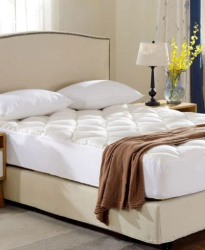 Cheer Collection Rayon From Bamboo Fitted Down Alternative Mattress Pad Collection In White