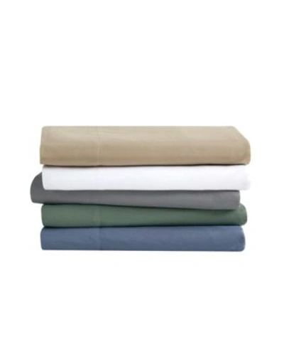 London Fog Garment Wash Solid Sheet Collection Bedding In Green