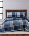 Truly Soft Trey Plaid Twin Xl Quilt Set In Blue