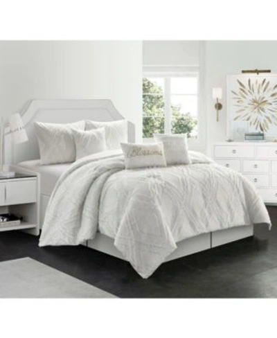 Nanshing Blossom 7 Piece Comforter Set Bedding In White