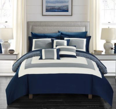 Chic Home Jake 10 Pc. Comforter Sets Bedding In Navy