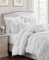 CATHAY HOME INC. FLORAL PINTUCK COMFORTER SETS