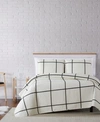 Truly Soft Kurt Windowpane Quilt Set Collection In Ivory/black