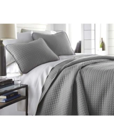 Southshore Fine Linens Oversized Solid 3 Piece Quilt Sham Set Bedding In Steel Blue