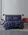 Truly Soft Printed Windowpane King 3 Piece Duvet Cover Set Bedding In White