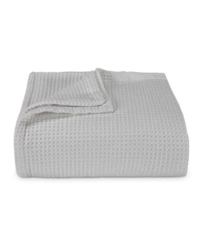 Vera Wang Waffleweave Blanket In Gray