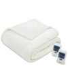 Beautyrest Electric Plush Queen Blanket Bedding In Ivory