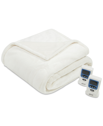 Beautyrest Electric Plush Queen Blanket Bedding In Ivory