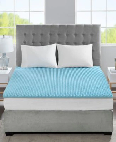 Sleep Philosophy 1.5 Gel Infused Memory Foam Mattress Toppers In Blue