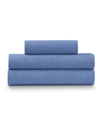 Ella Jayne Soft Heather Jersey Knit 3 Piece Sheet Set, Twin Xl In Blue