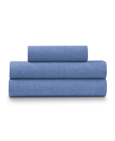 Ella Jayne Soft Heather Jersey Knit 3-pc. Sheet Set, Twin Xl In Blue