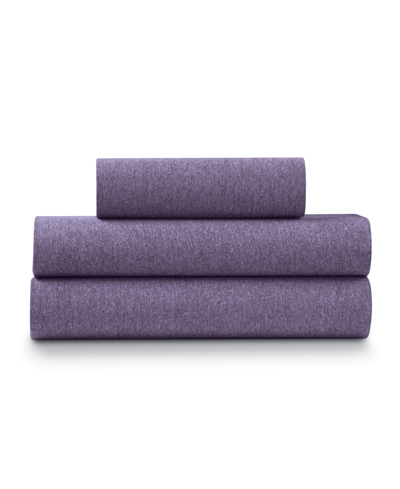 Ella Jayne Soft Heather Jersey Knit 3 Piece Sheet Set, Twin Xl In Purple