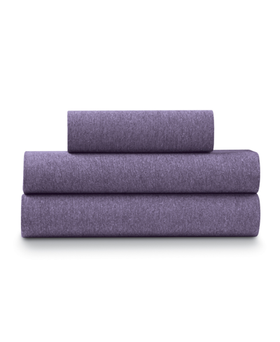 Ella Jayne Soft Heather Jersey Knit 3-pc. Sheet Set, Twin Xl In Purple