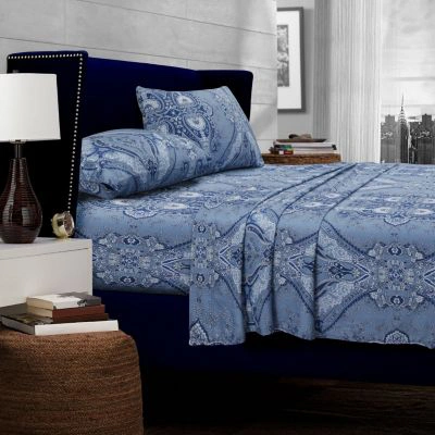 Tribeca Living Atlantis Printed Cotton Extra Deep Pocket Sheet Sets Bedding In Multicolor