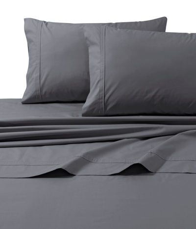 Tribeca Living 300 Thread Count Cotton Percale Extra Deep Pocket King Sheet Set Bedding In Grey