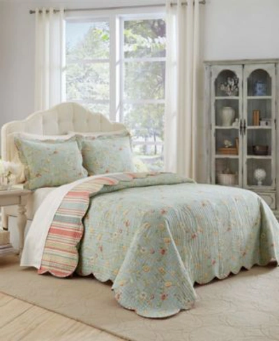 Waverly Garden Glitz 3 Piece Bedspread Collection Set Bedding In Vapor