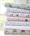Intelligent Design Novelty Print Flannel Sheet Set Collection Bedding In Aqua Llama Face