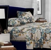 Tribeca Living Casablanca 300 Thread Count Floral Printed Extra Deep Pocket Sheet Set Bedding In Multicolor