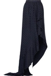 JUAN CARLOS OBANDO Asymmetric wrap-effect ruffled silk-jacquard maxi skirt