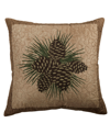 DONNA SHARP ANTIQUE-LIKE PINE CONE DECORATIVE PILLOW, 18" X 18"