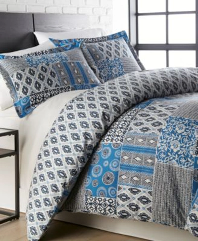 Southshore Fine Linens Global Patchwork Down Alternative Comforter Sham Set In Gray